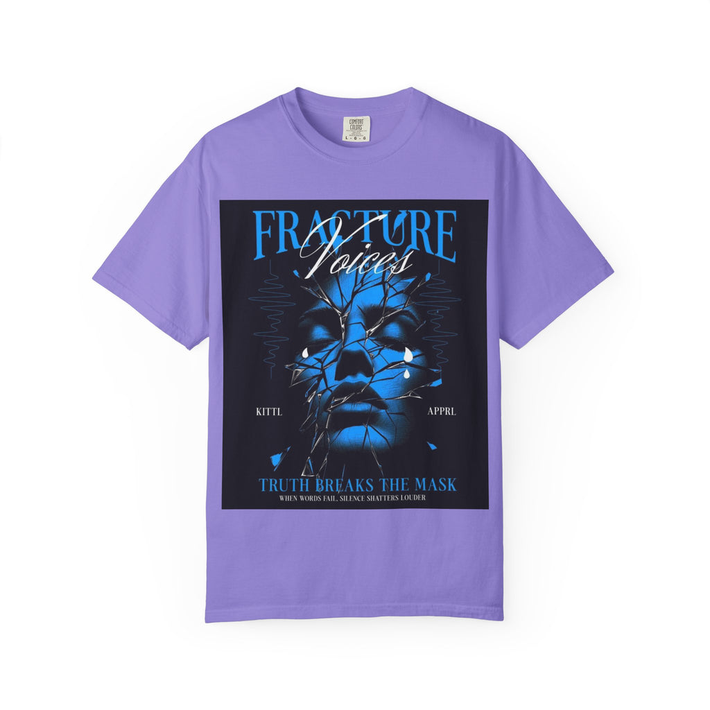 Graphic T-Shirt — "Fracture Voices" Blue Face Design (Back "Legaciess" Logo)