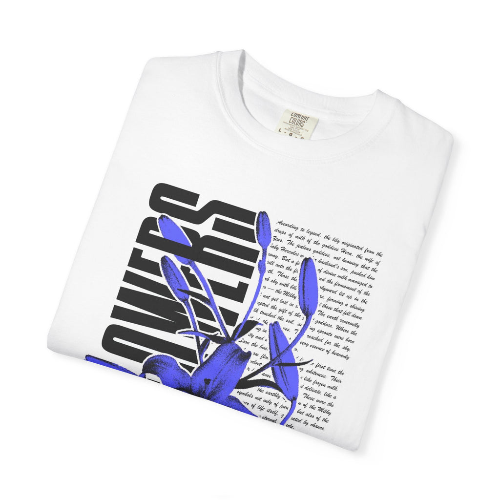 Floral Legacy Graphic T-Shirt — Bold Blue Orchid Design