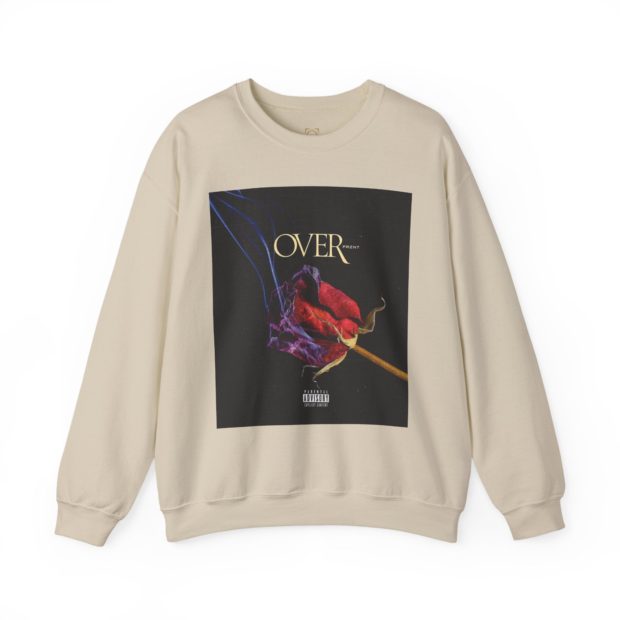 Crewneck Sweatshirt - "OVER" Rose Graphic with Legaciess Gold Logo
