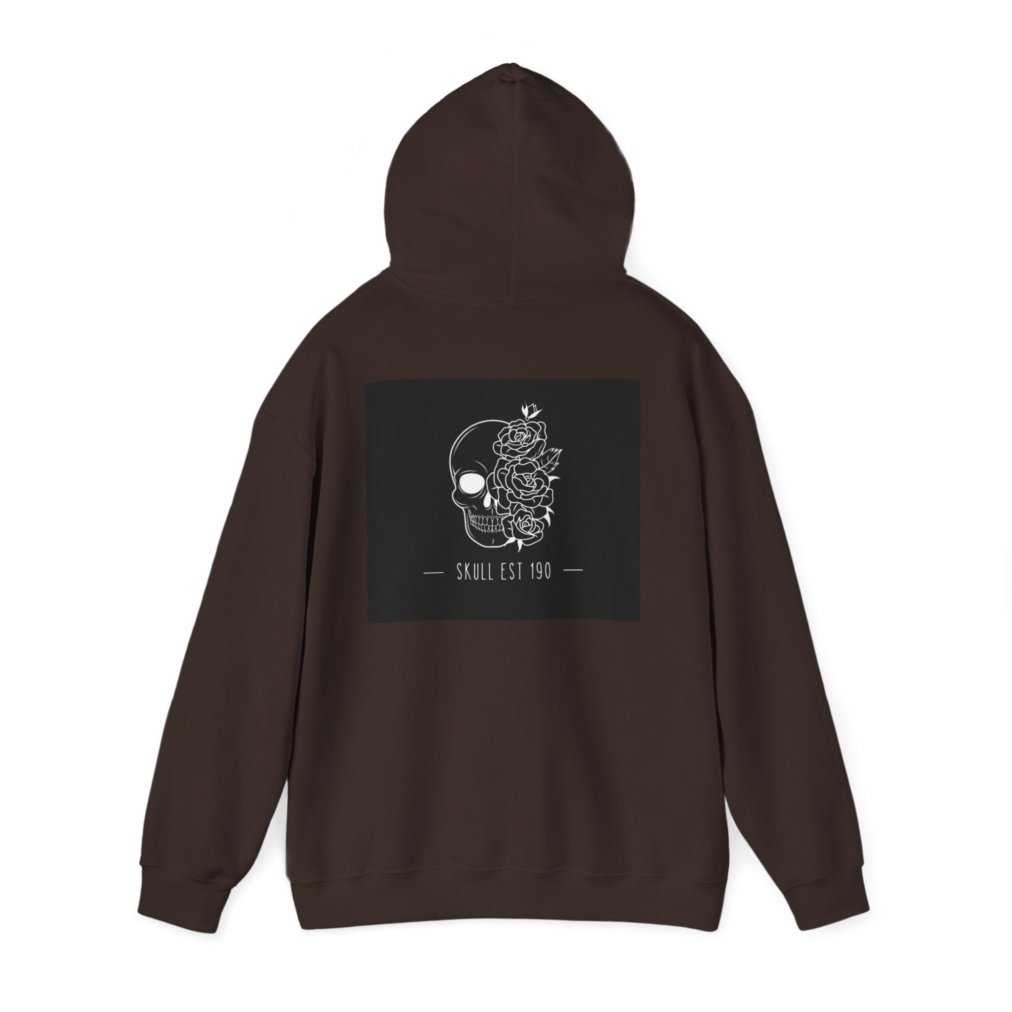 Skull & Roses Hoodie — 'Skull Est 199' Gothic Graphic Pullover