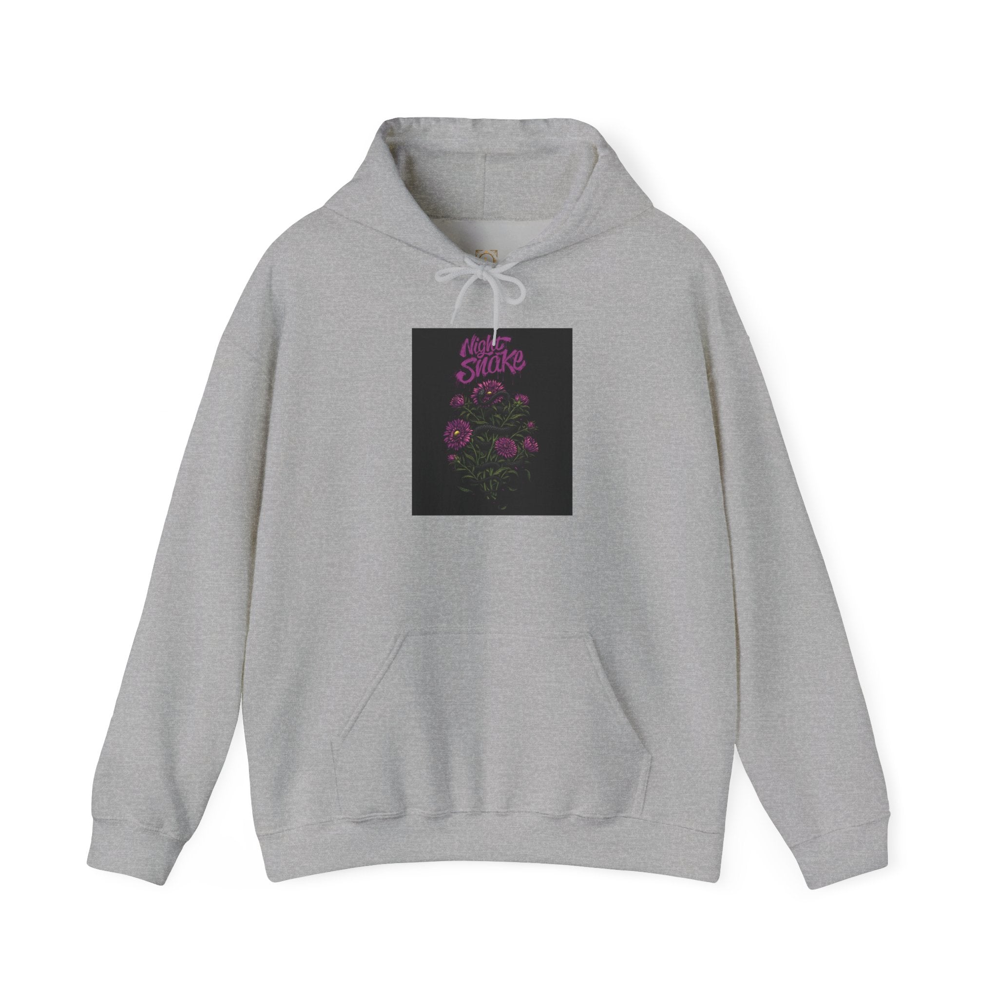Floral Snake Hoodie — Dark Rose Garden Graphic Sweatshirt
