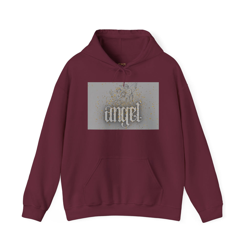 Angel Gothic Hoodie — White Graphic Hooded Sweatshirt