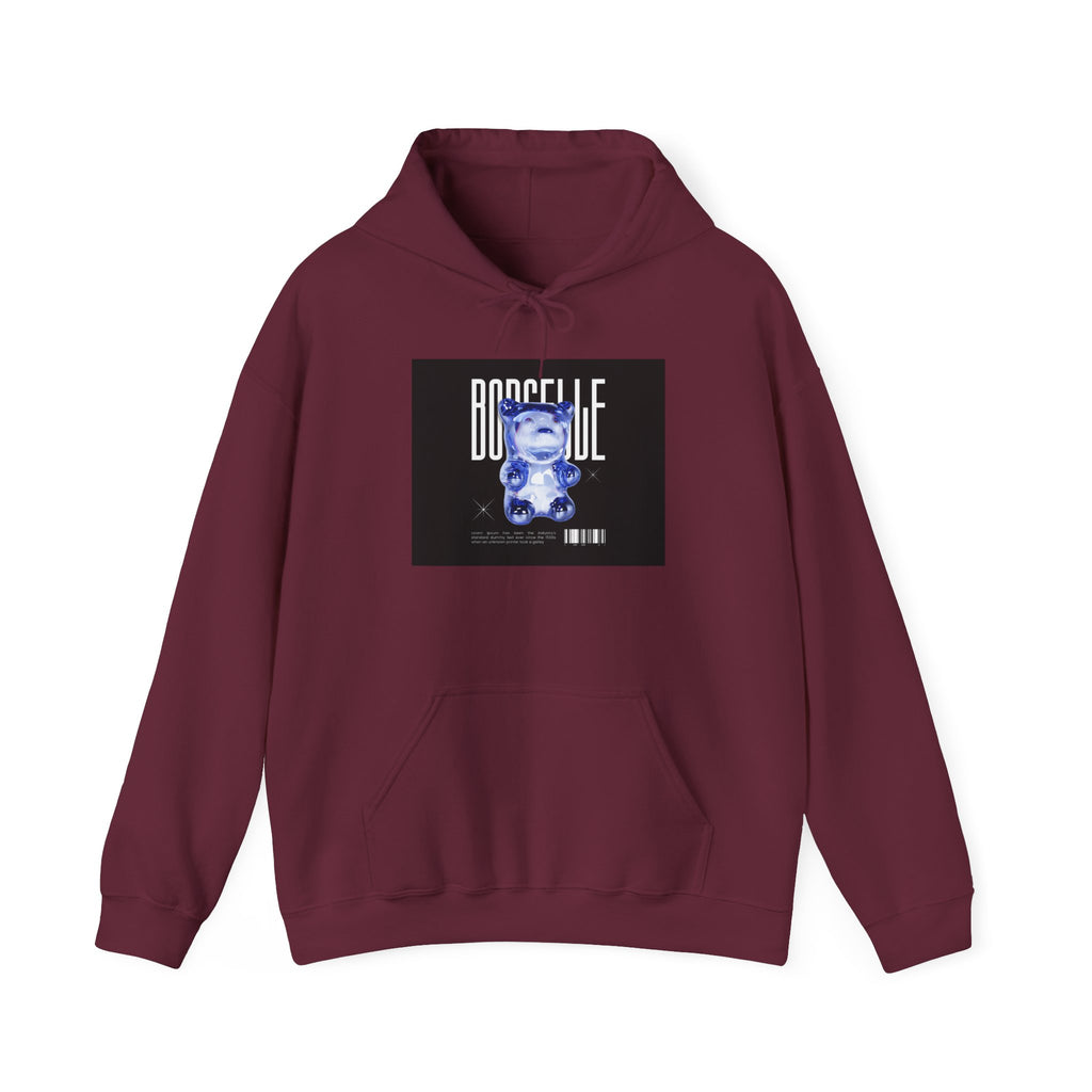 Boglebear Graphic Hoodie — Retro Blue Bear Design