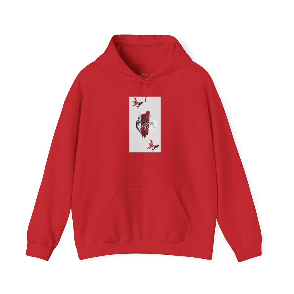 Hoodie — Romantic Red Rose & Butterflies Graphic Hoodie