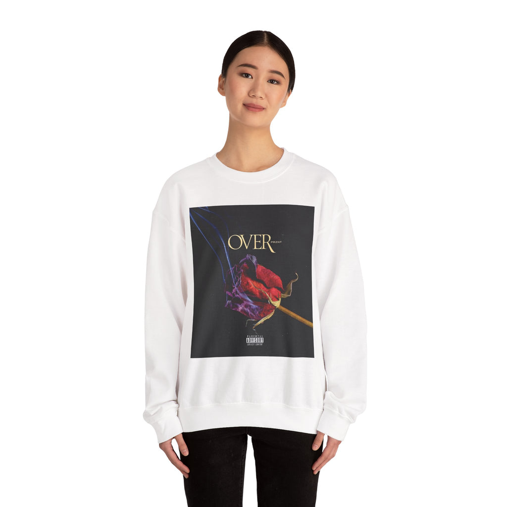 Crewneck Sweatshirt - "OVER" Rose Graphic with Legaciess Gold Logo