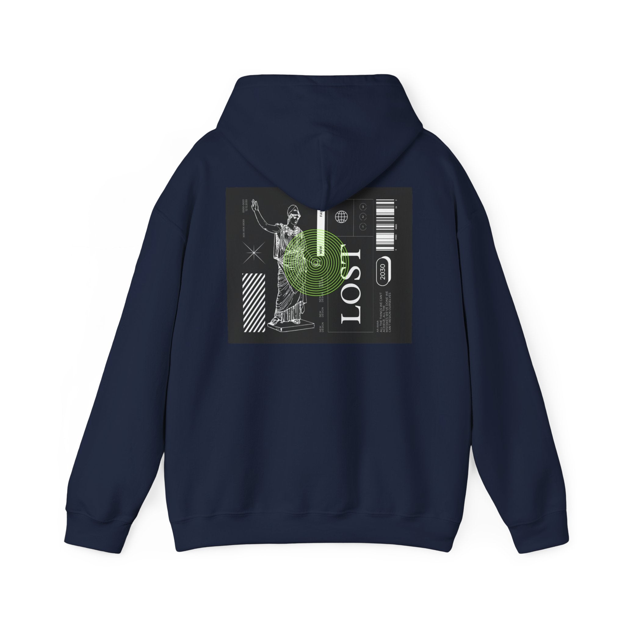 Lost World Hoodie — Vaporwave Glitch Graphic Pullover