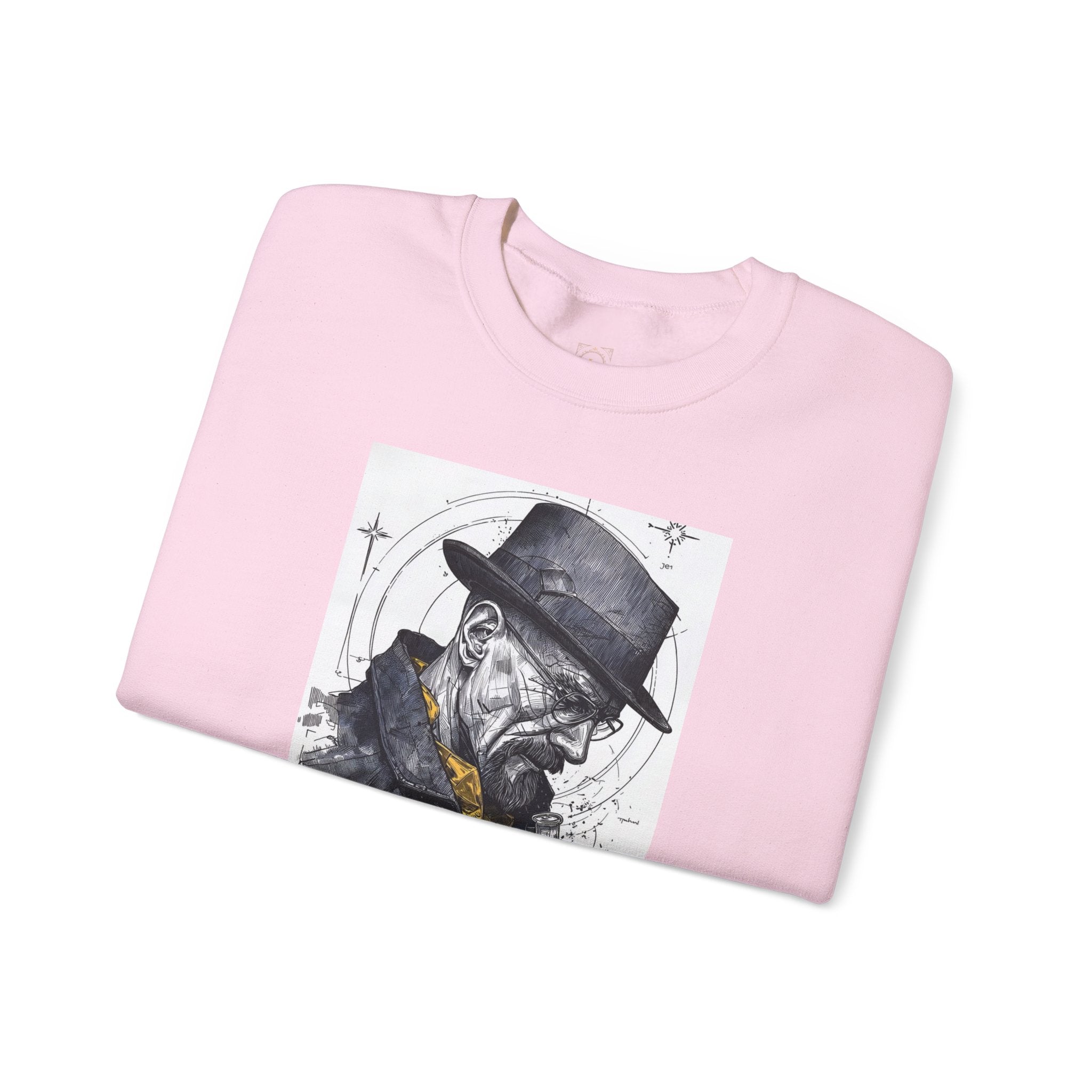 Crewneck Sweatshirt — Heisenberg Portrait with Blue Crystal Art