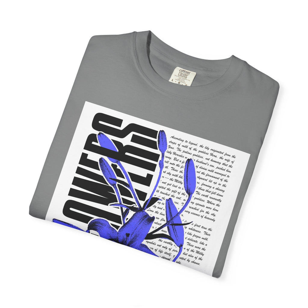 Floral Legacy Graphic T-Shirt — Bold Blue Orchid Design