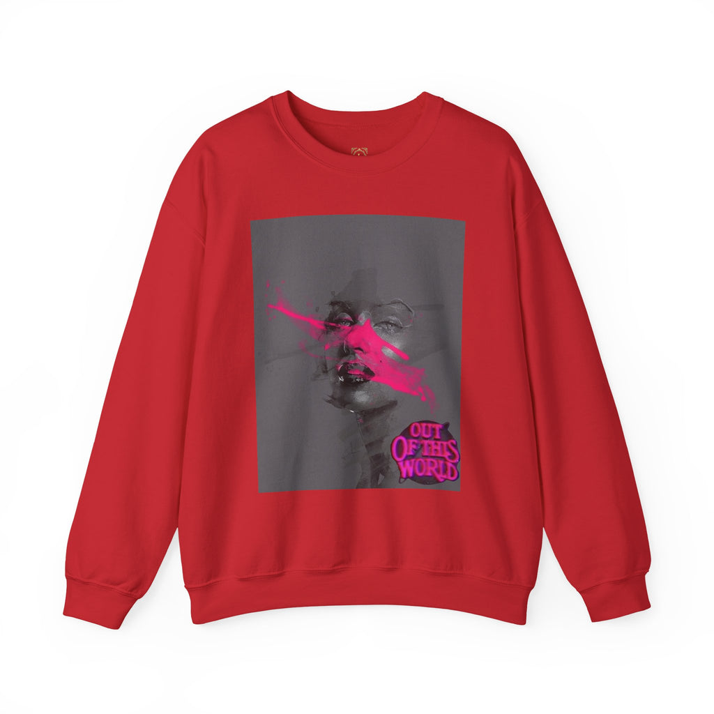 Graphic Sweatshirt — 'Out of This World' Neon Portrait Crewneck