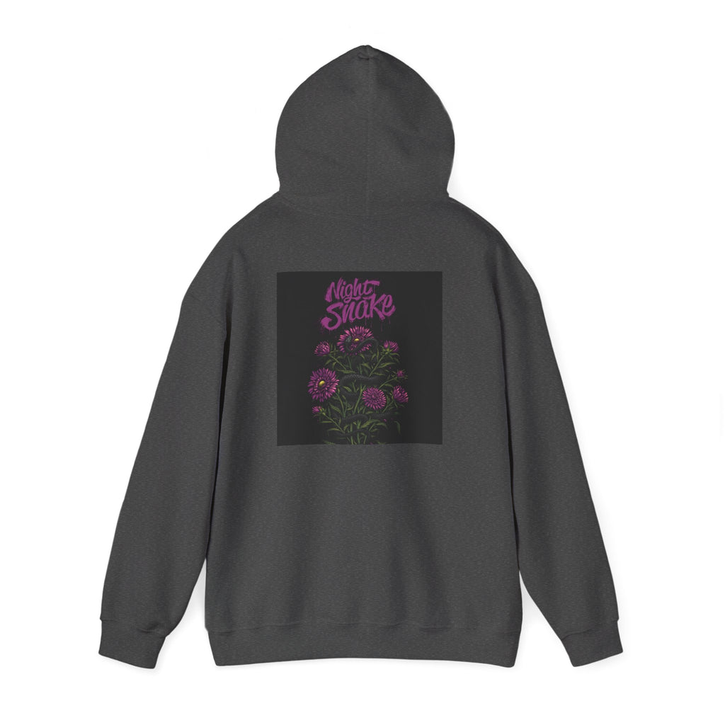 Floral Snake Hoodie — Dark Rose Garden Graphic Sweatshirt