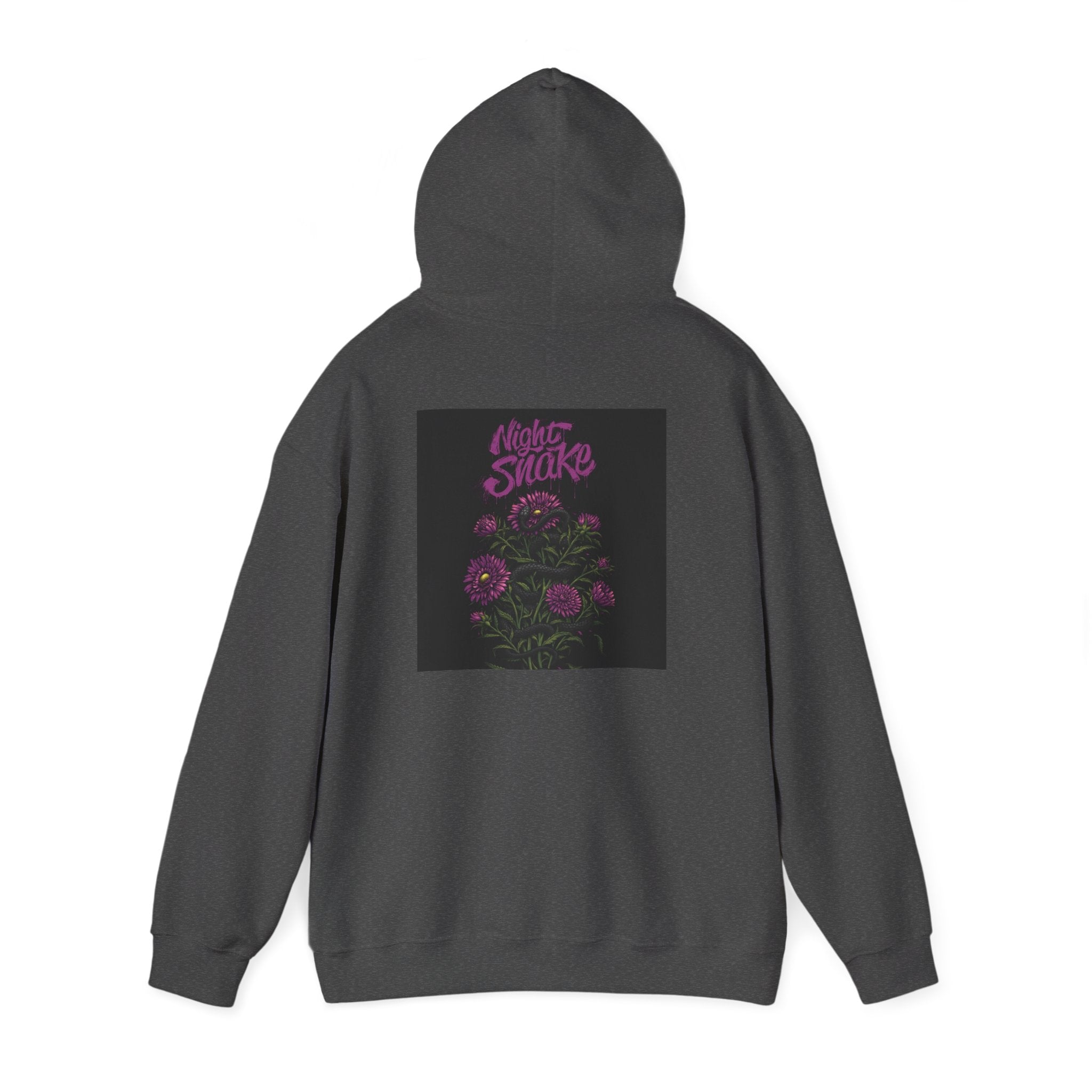 Floral Snake Hoodie — Dark Rose Garden Graphic Sweatshirt