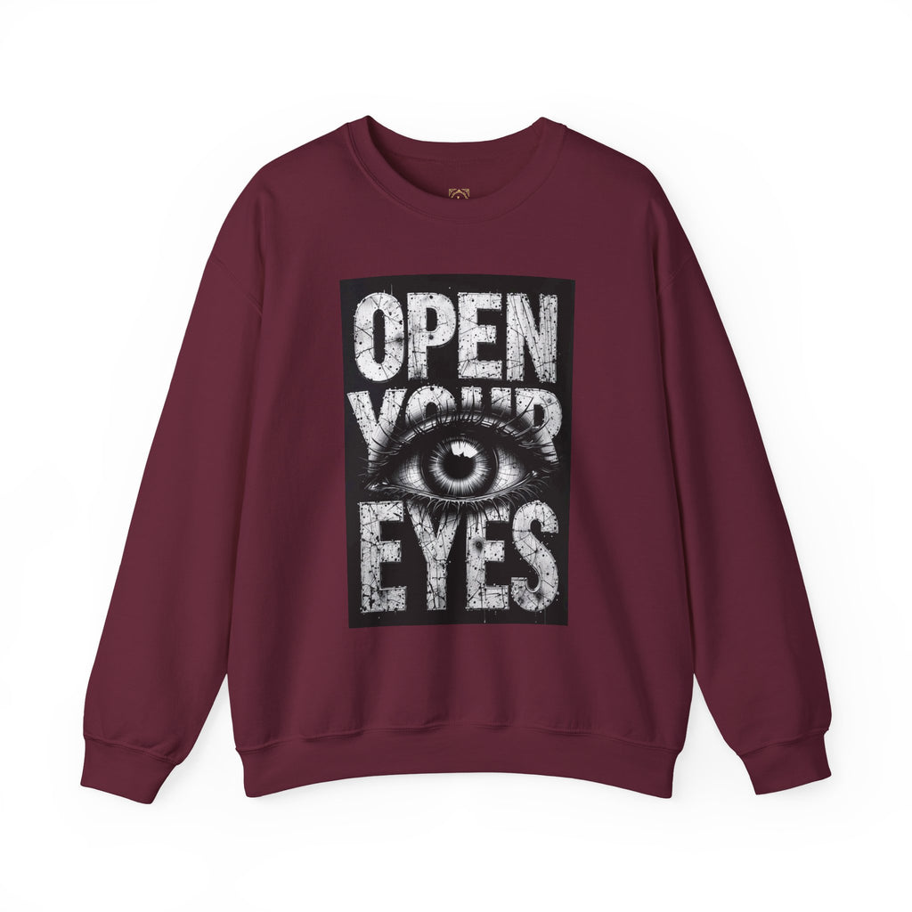 Open Your Eyes Crewneck Sweatshirt — Graphic Eye Design