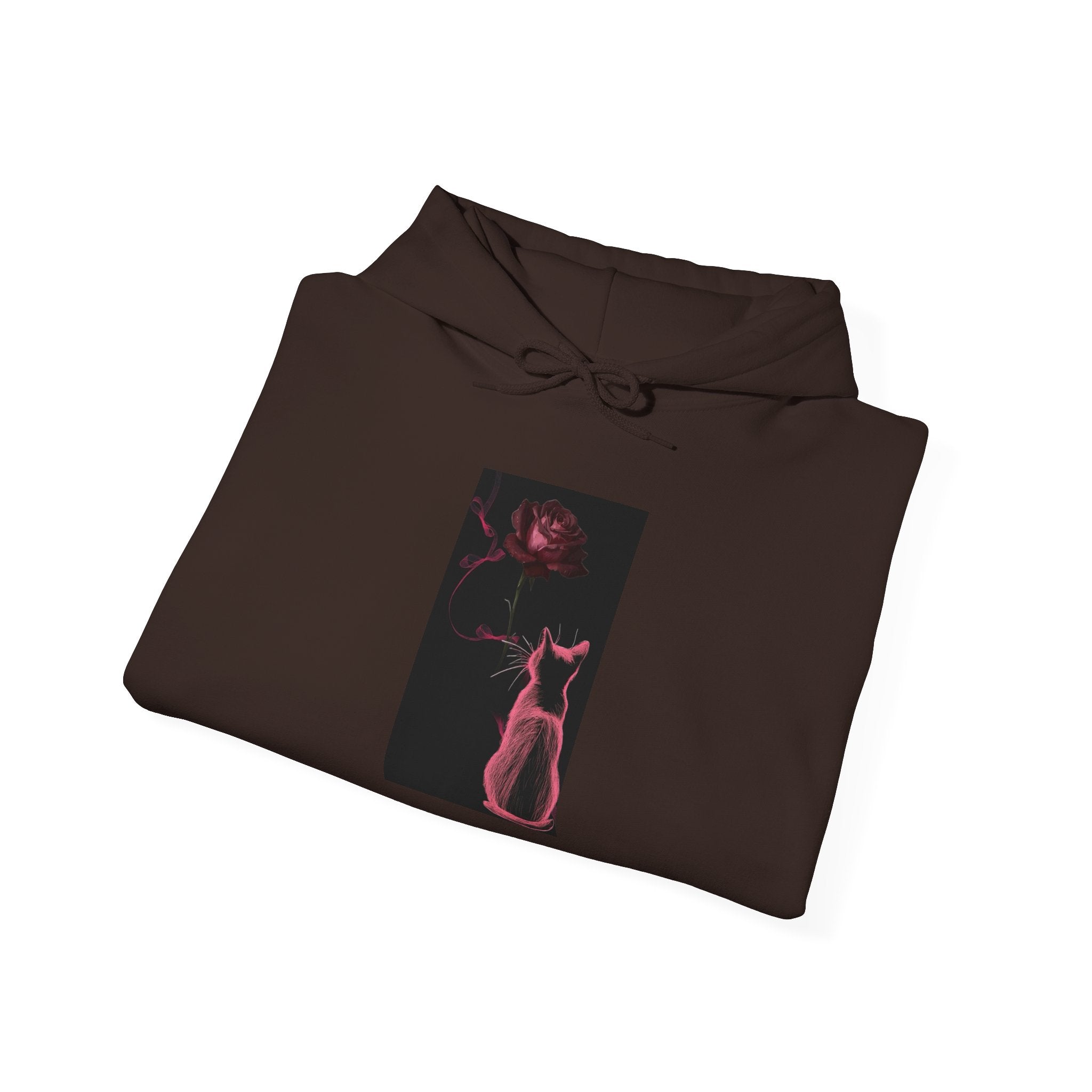 Cat Moonlight Hoodie — Neon Pink Cat Silhouette Sweatshirt