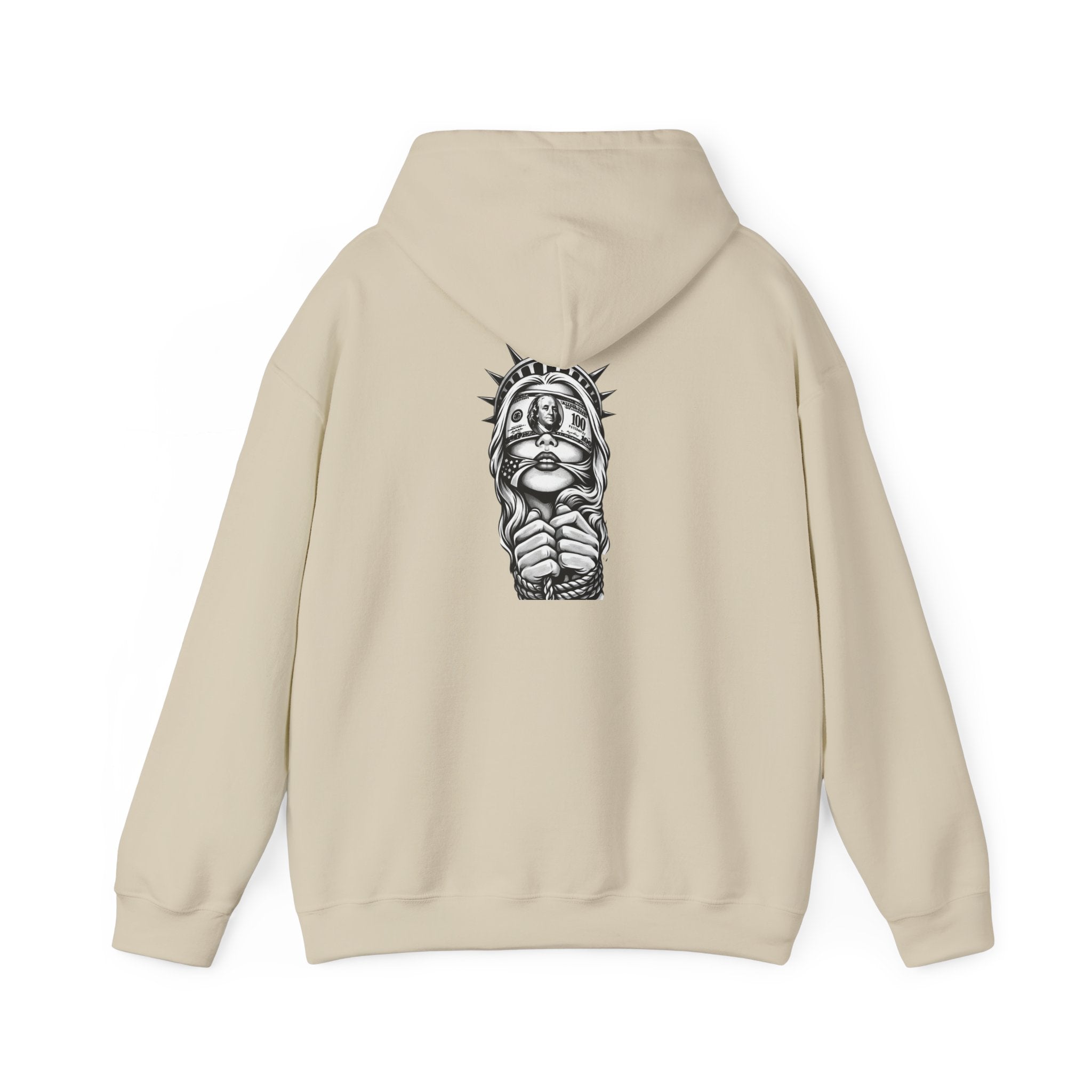 Statue of Liberty Prayer Hands Hoodie — Gothic Liberty Graphic Sweatshirt
