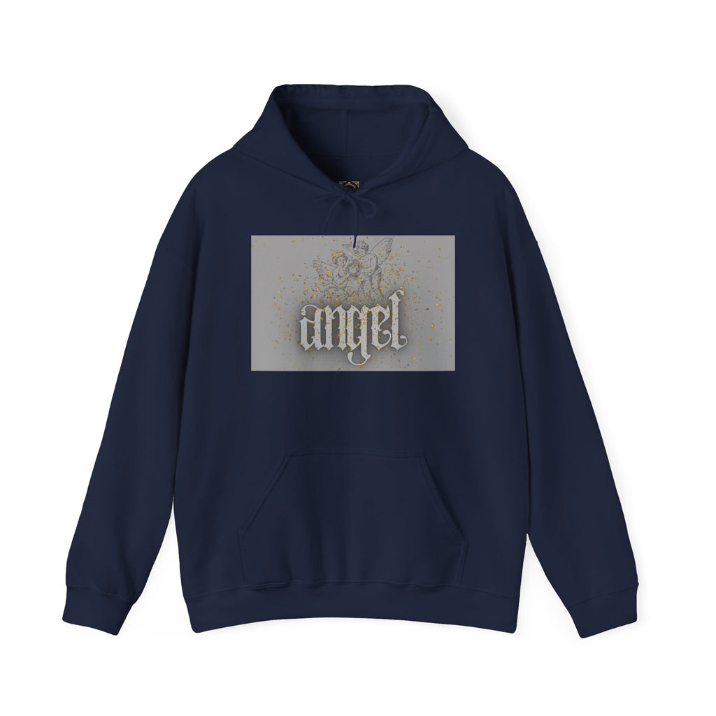 Angel Gothic Hoodie — White Graphic Hooded Sweatshirt