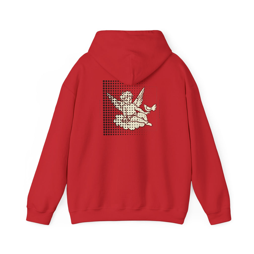 Cherub Dot Art Hoodie — Vintage Angel Graphic Pullover