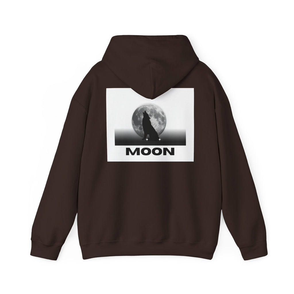 Moon Wolf Hoodie - Silhouette Moon Graphic Sweatshirt
