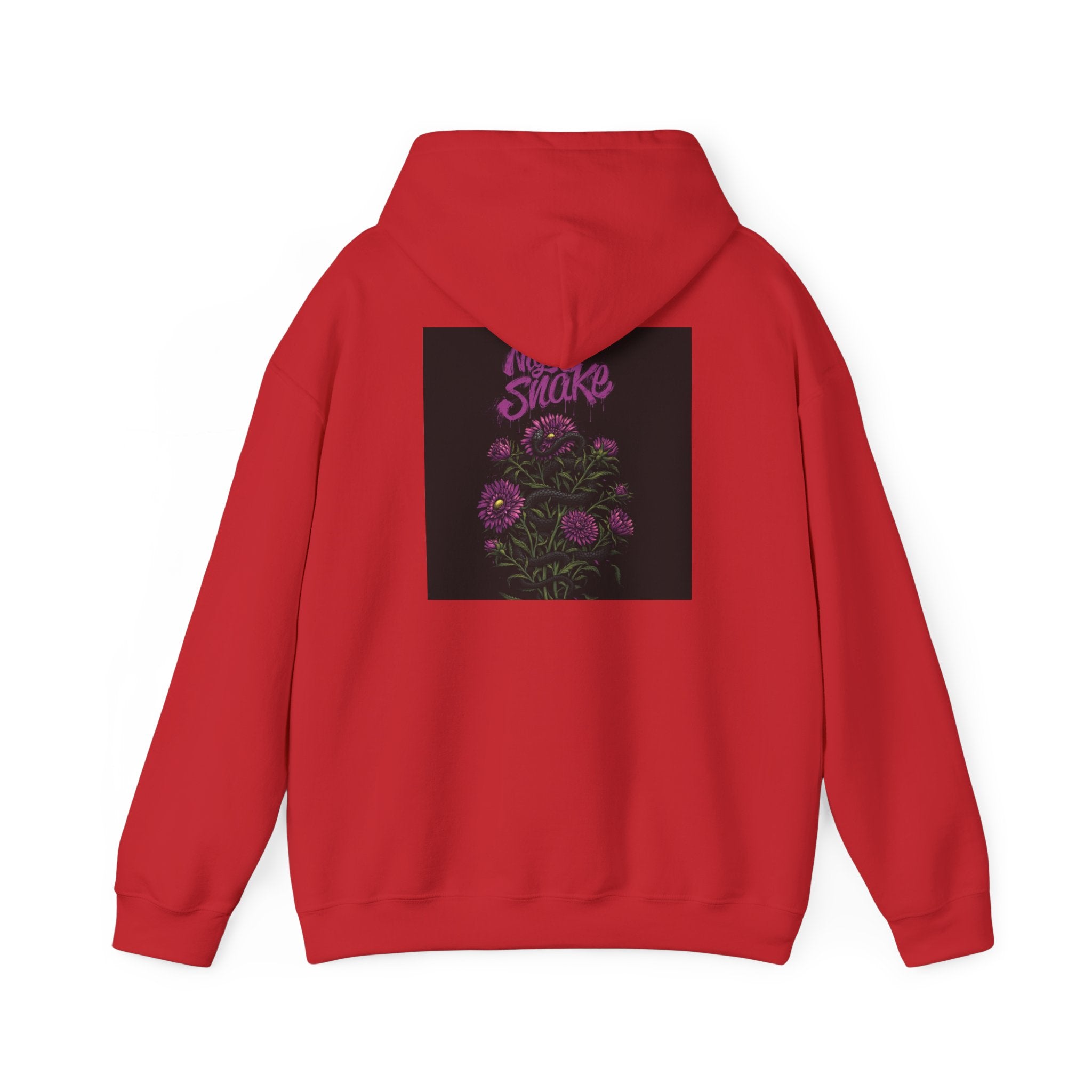 Floral Snake Hoodie — Dark Rose Garden Graphic Sweatshirt