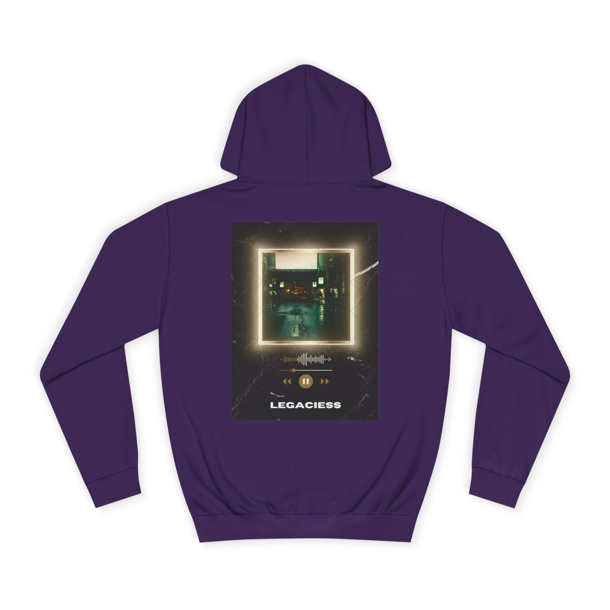 College Hoodie — Retro Neon Square Album Art Design