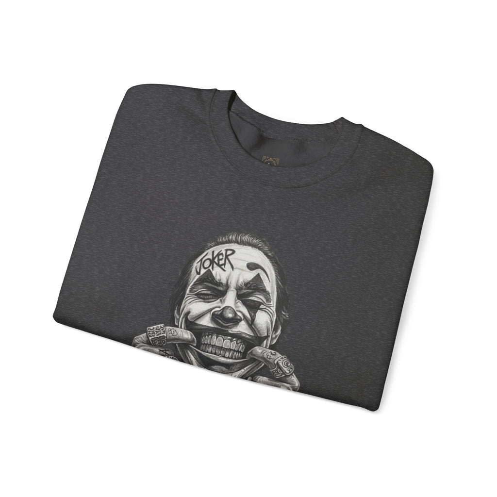 Joker Smile Crewneck Sweatshirt — Grinning Clown Graphic Pullover