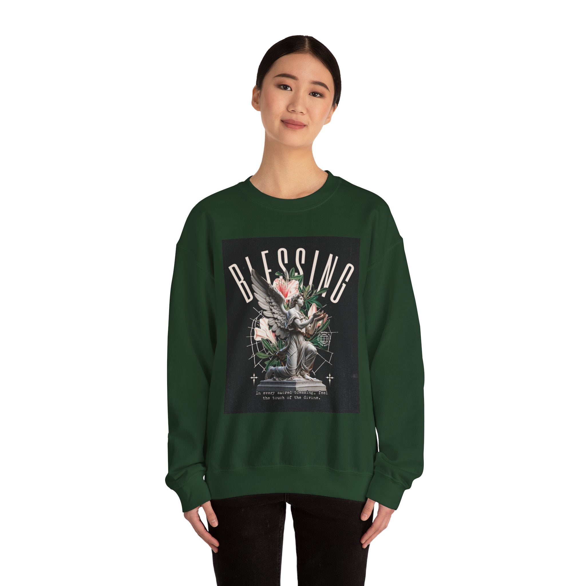 Blessing Statue Graphic Sweatshirt