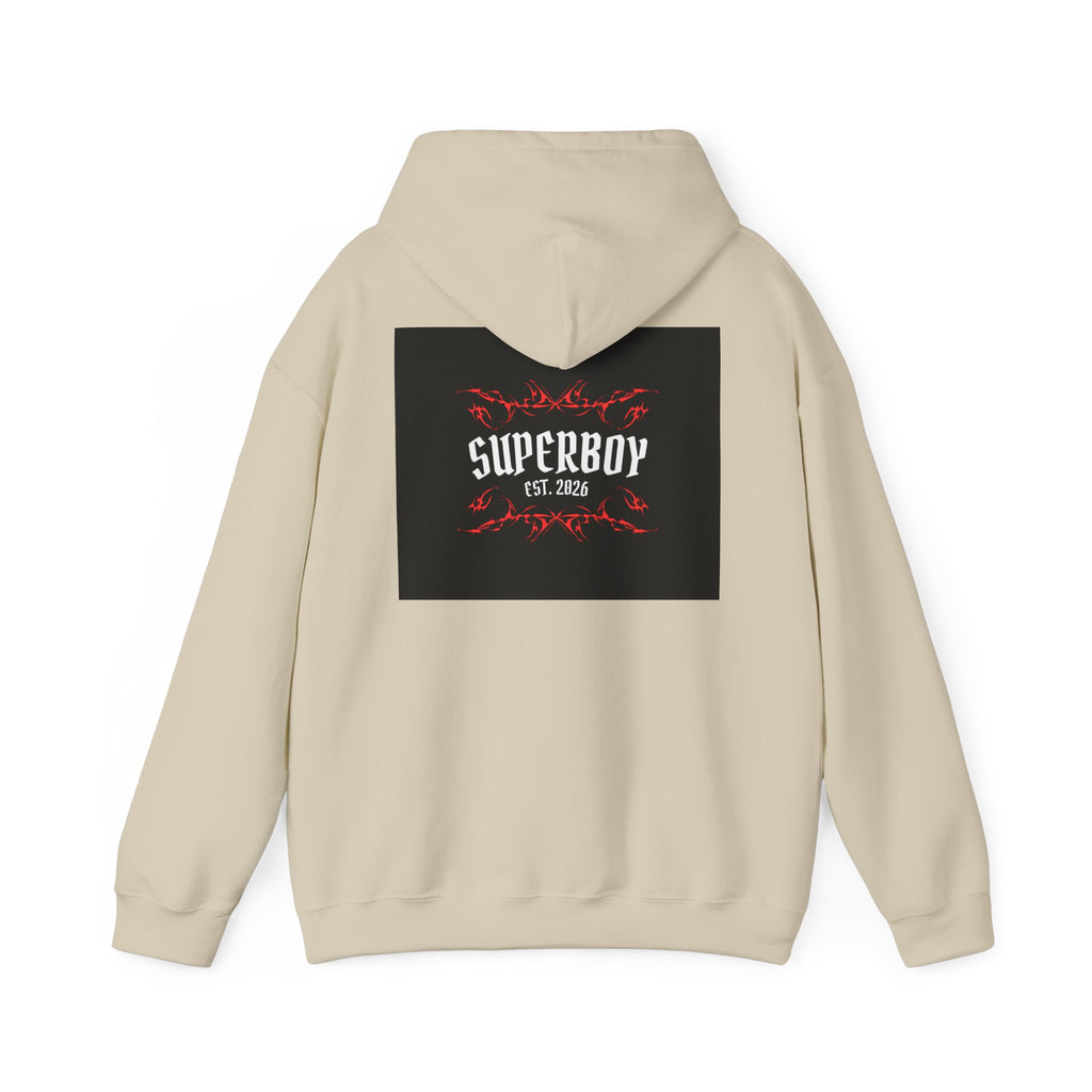 Superboy Hoodie — Vintage Crest 'Superboy Est. 2026' Graphic Pullover