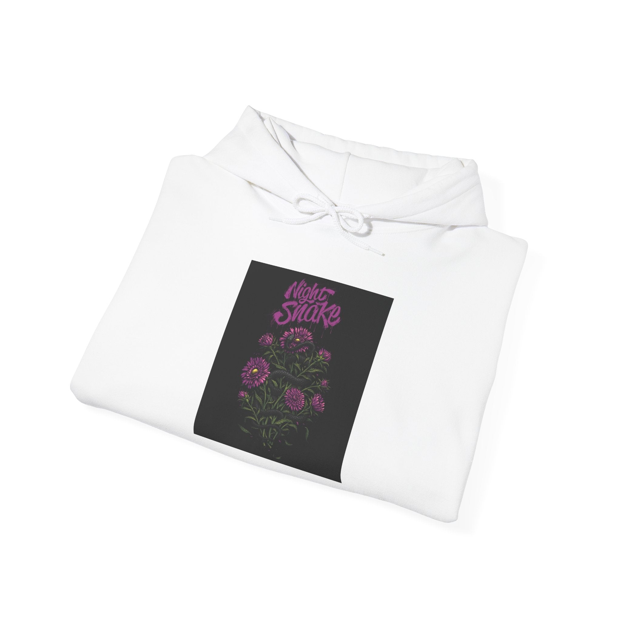 Floral Snake Hoodie — Dark Rose Garden Graphic Sweatshirt