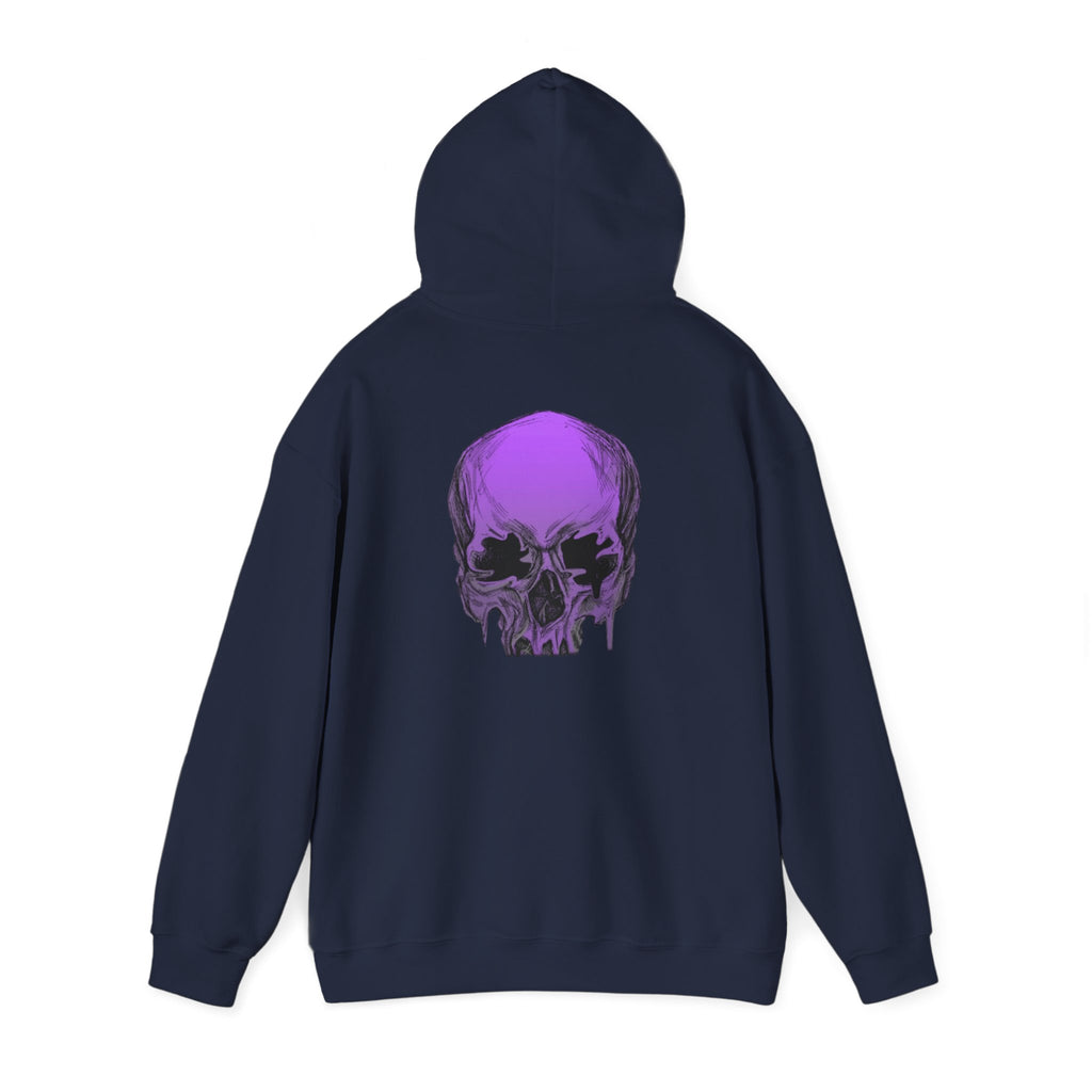 Purple Drip Skull Hoodie — Gothic Streetwear Pullover