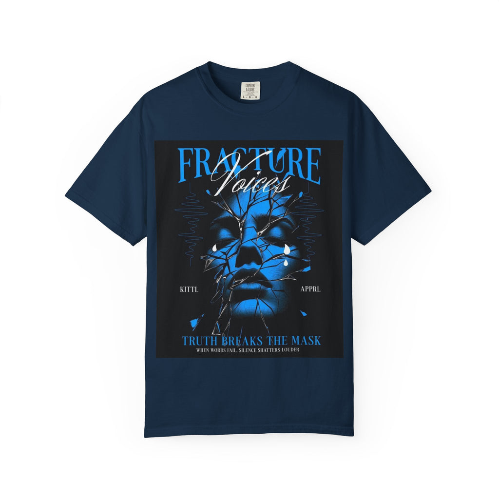 Graphic T-Shirt — "Fracture Voices" Blue Face Design (Back "Legaciess" Logo)