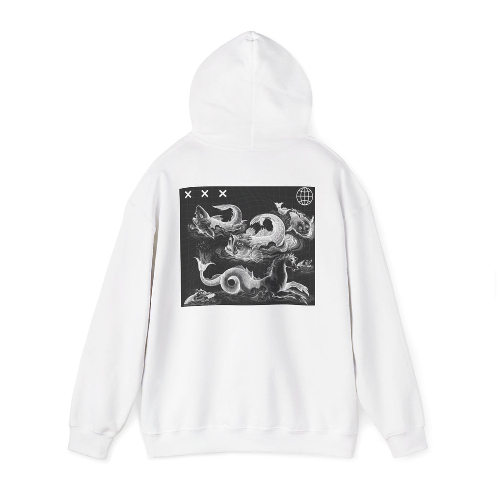 Skull Waves Hoodie — Gothic Nautical Skull Graphic Pullover