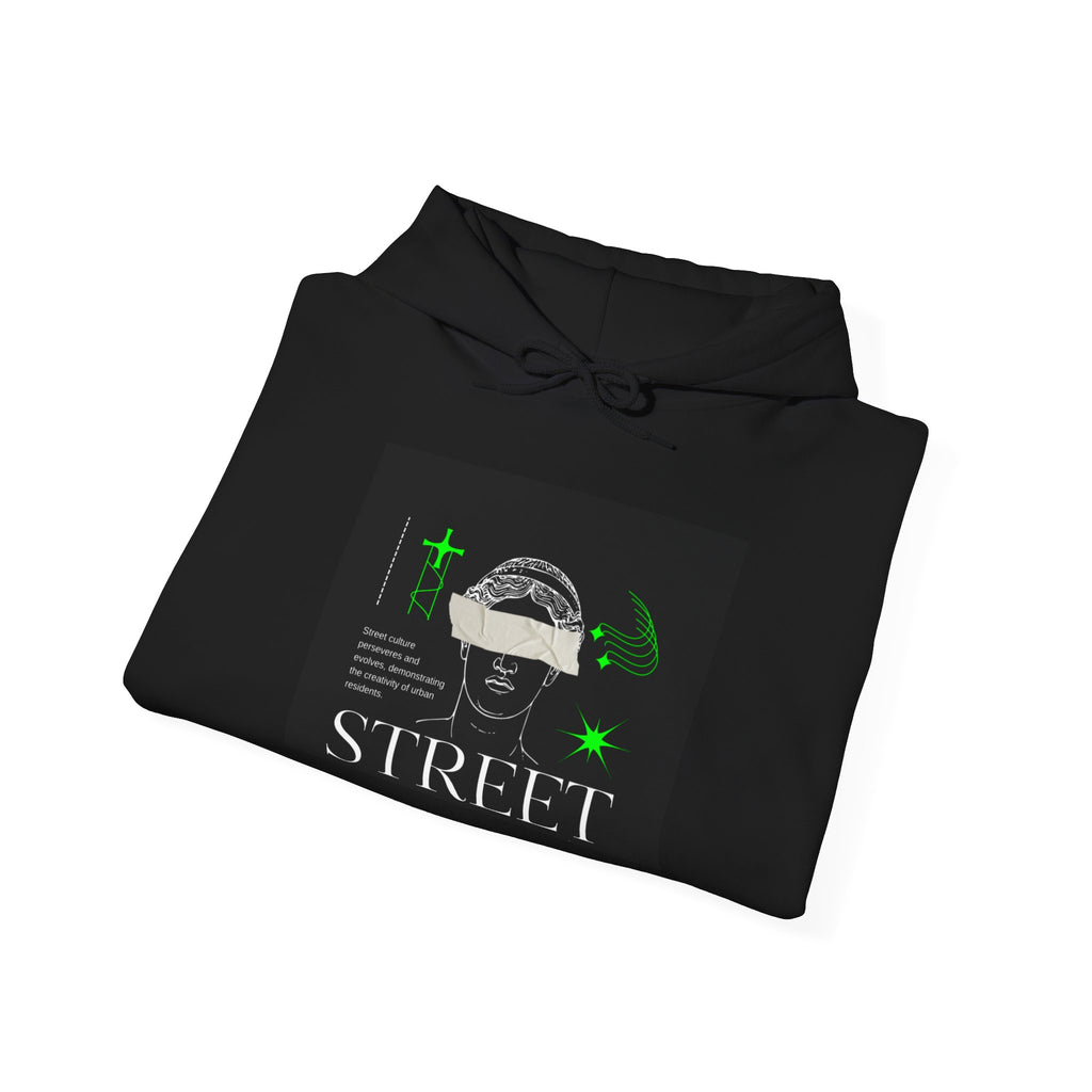 Street Culture Hoodie — Neon Green Graphic Urban Skull Sweatshirt