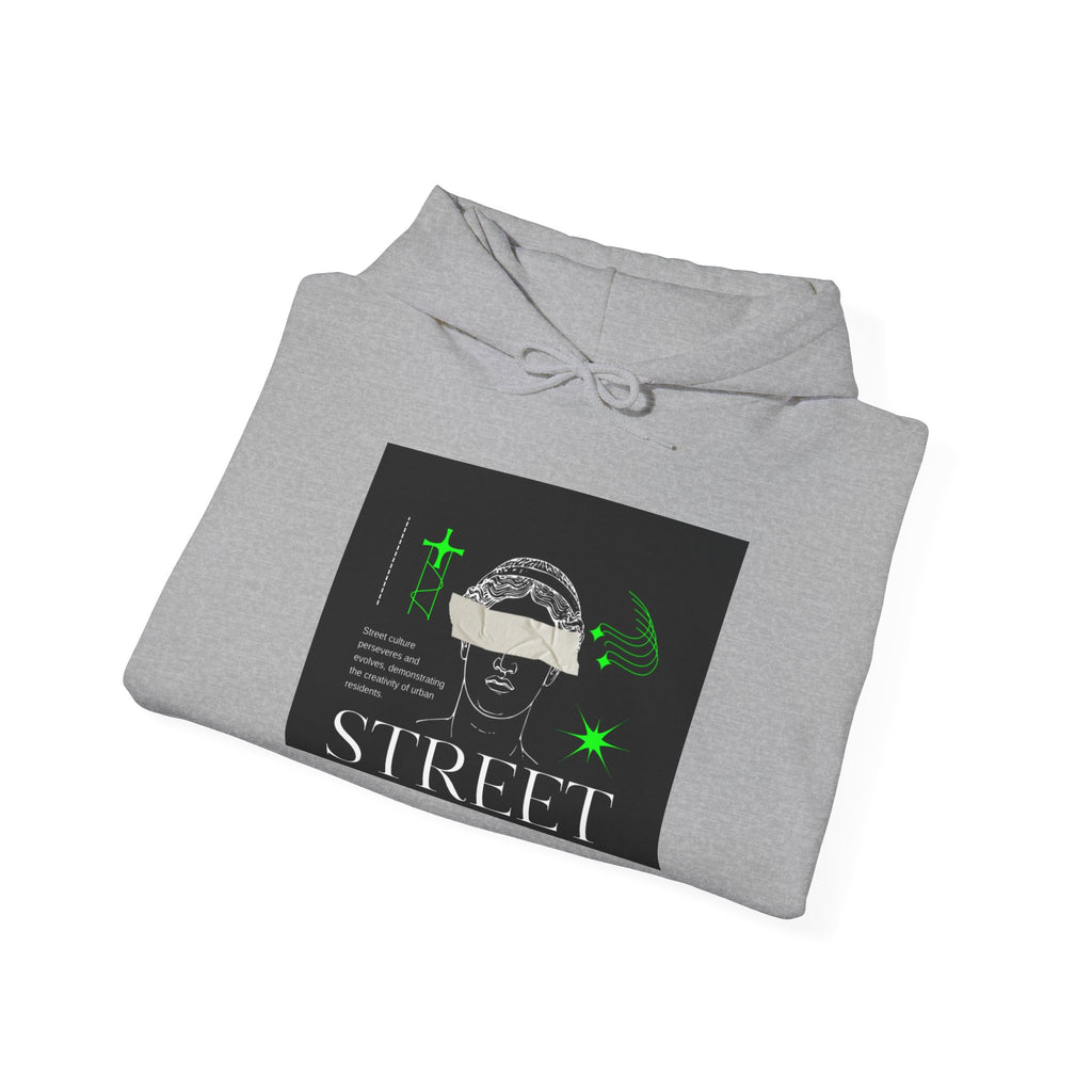 Street Culture Hoodie — Neon Green Graphic Urban Skull Sweatshirt