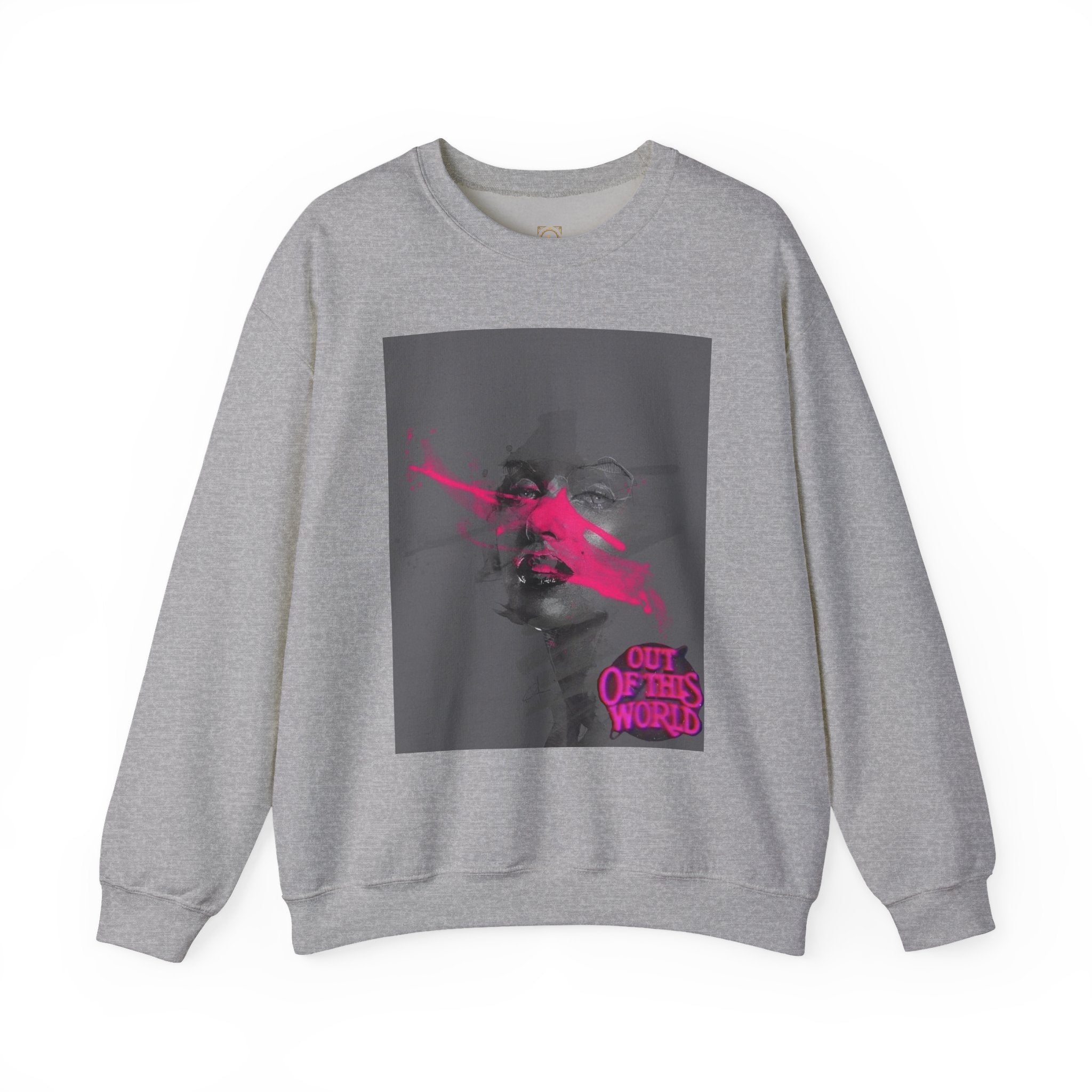 Graphic Sweatshirt — 'Out of This World' Neon Portrait Crewneck