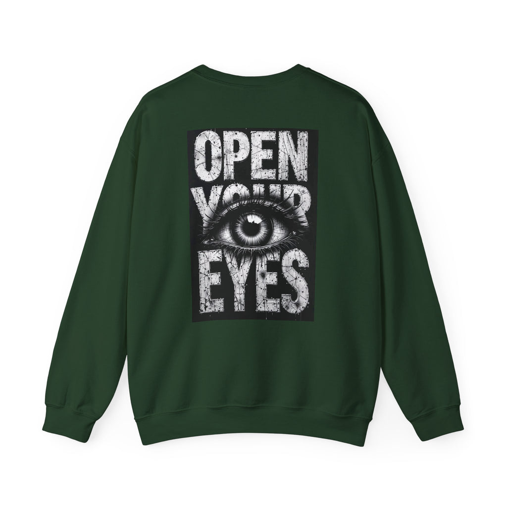Open Your Eyes Crewneck Sweatshirt — Graphic Eye Design