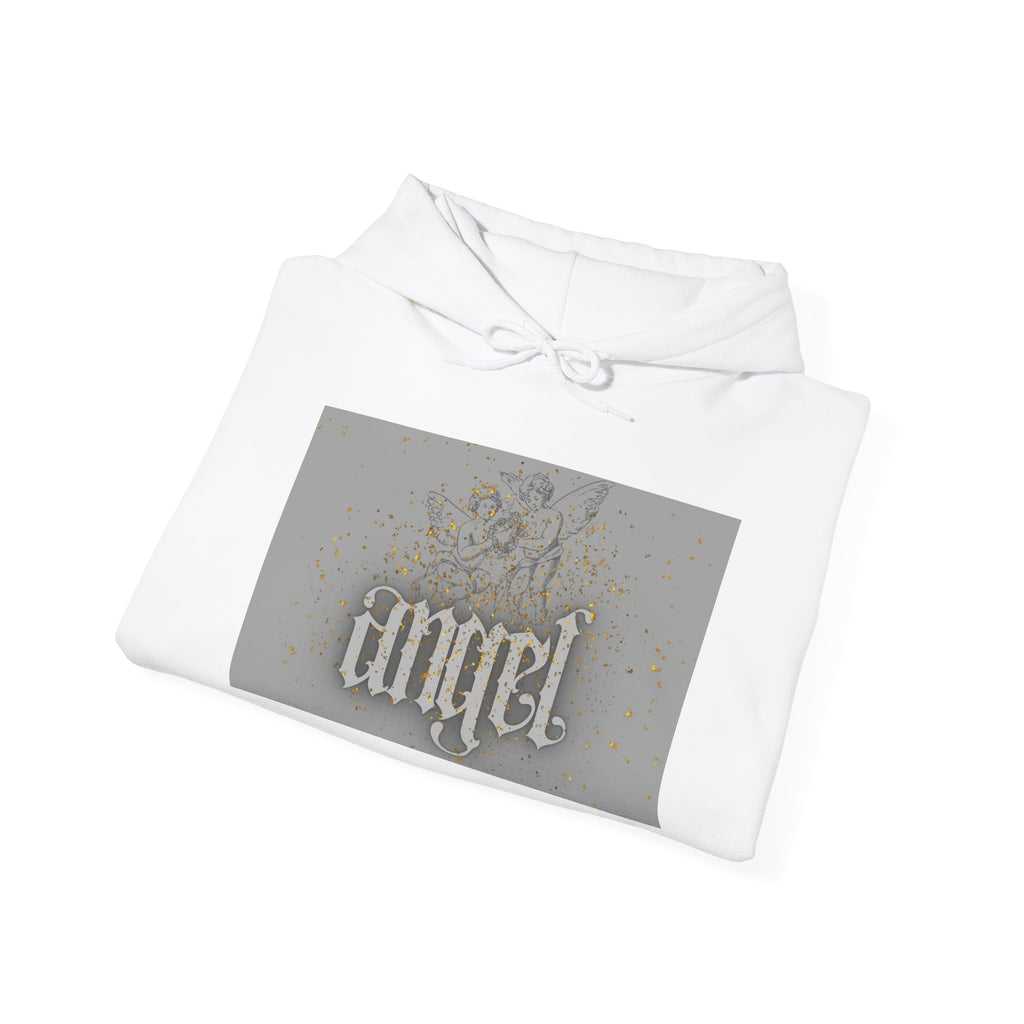 Angel Gothic Hoodie — White Graphic Hooded Sweatshirt
