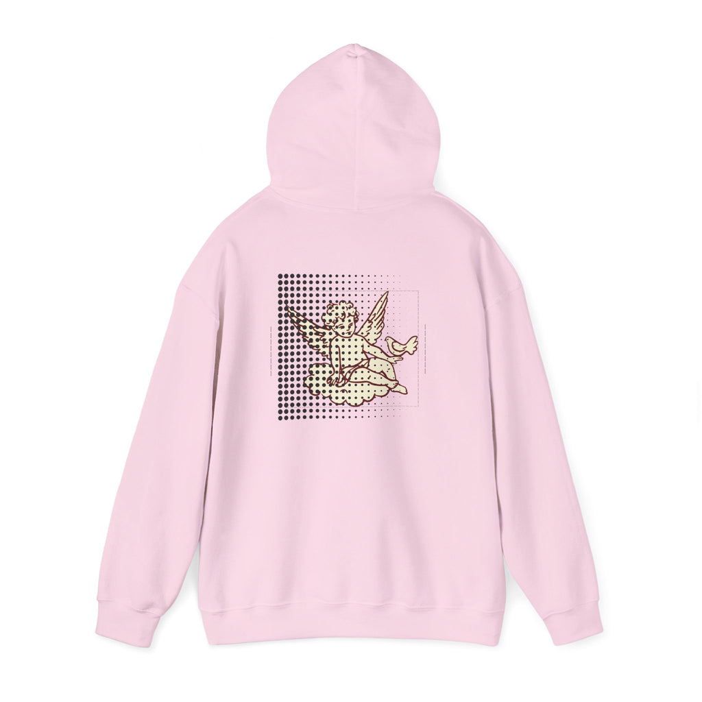 Cherub Dot Art Hoodie — Vintage Angel Graphic Pullover