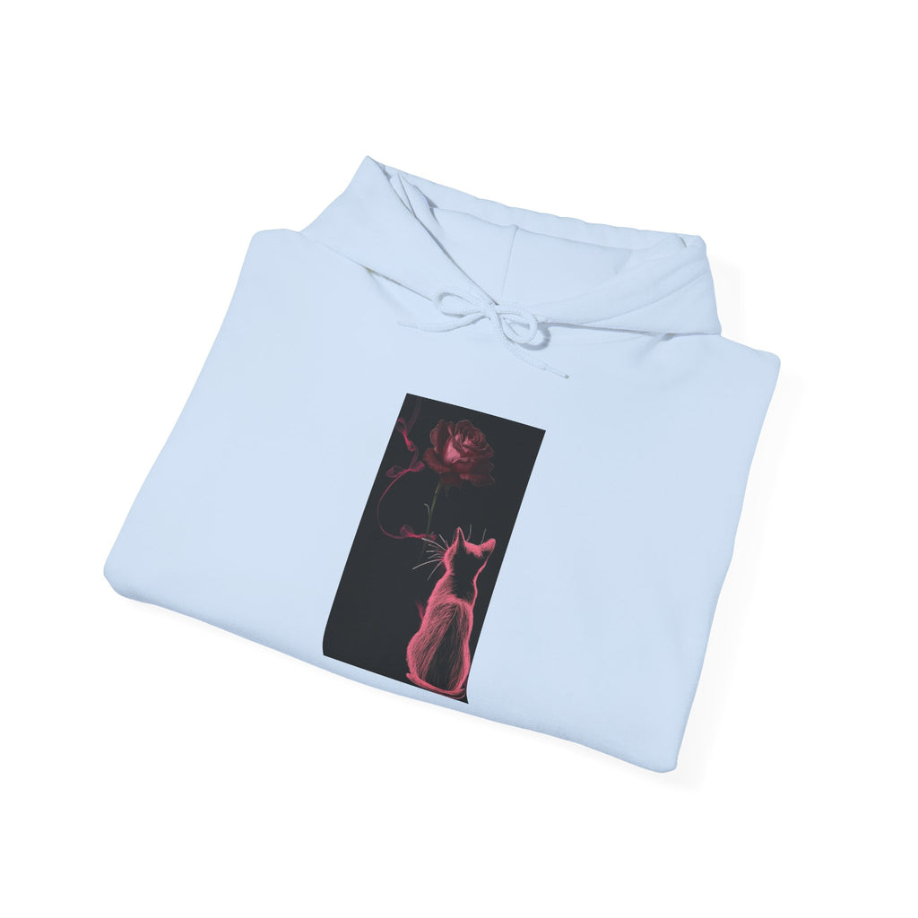Cat Moonlight Hoodie — Neon Pink Cat Silhouette Sweatshirt