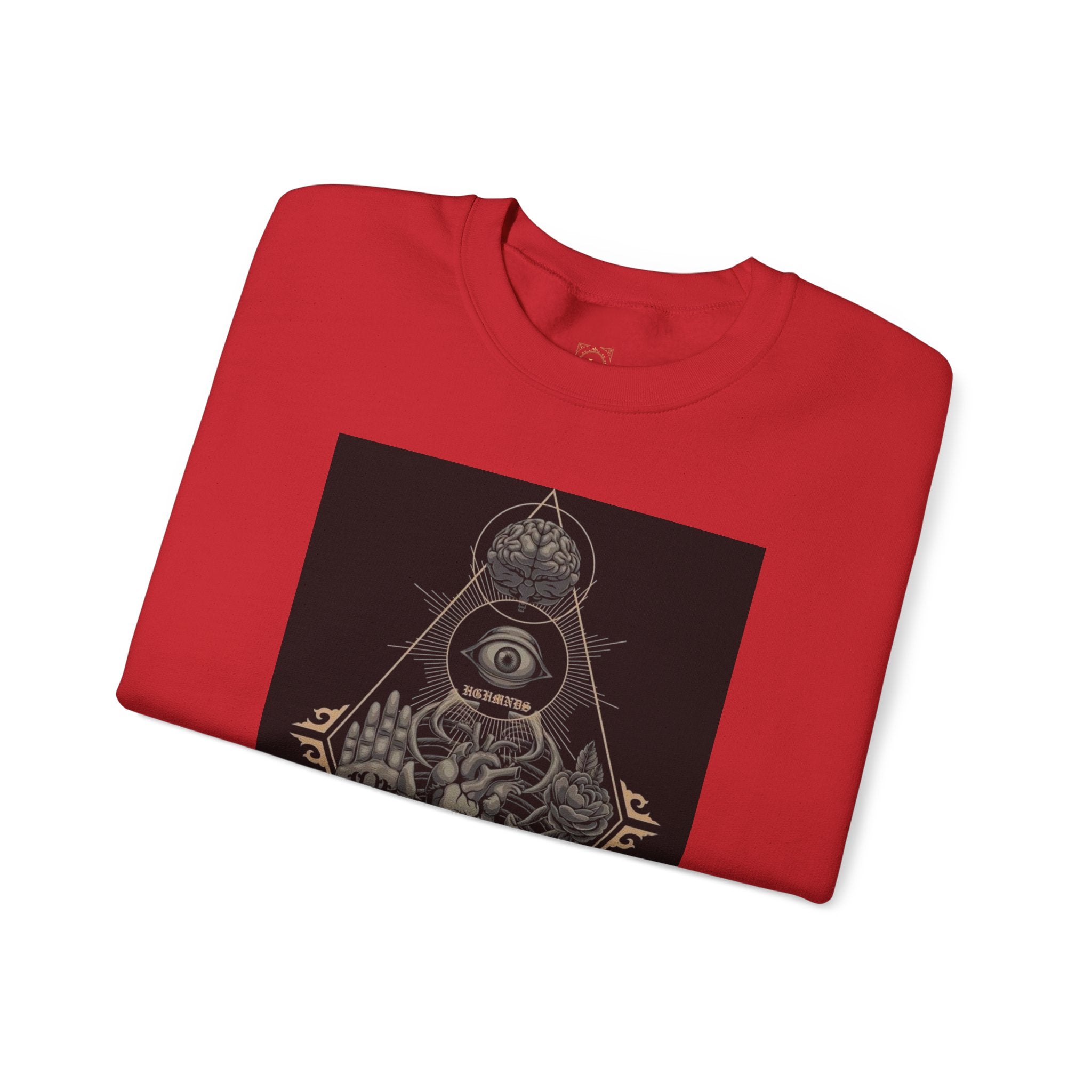 Crewneck Sweatshirt — Occult Skeleton Eye Graphic