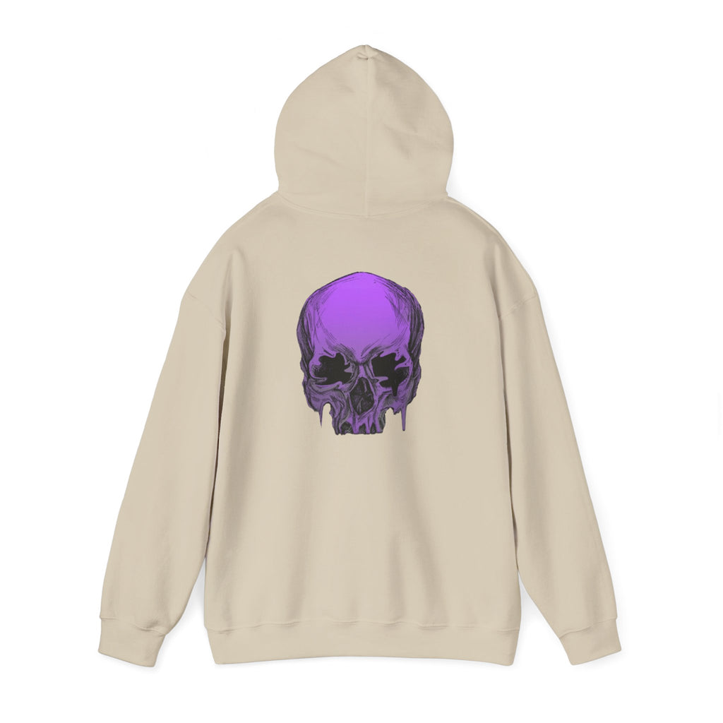 Purple Drip Skull Hoodie — Gothic Streetwear Pullover