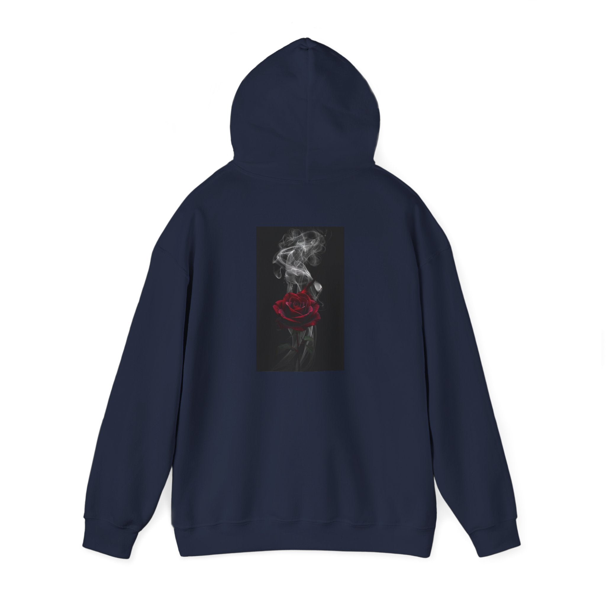 Smoky Red Rose Hoodie — Gothic Floral Hooded Sweatshirt