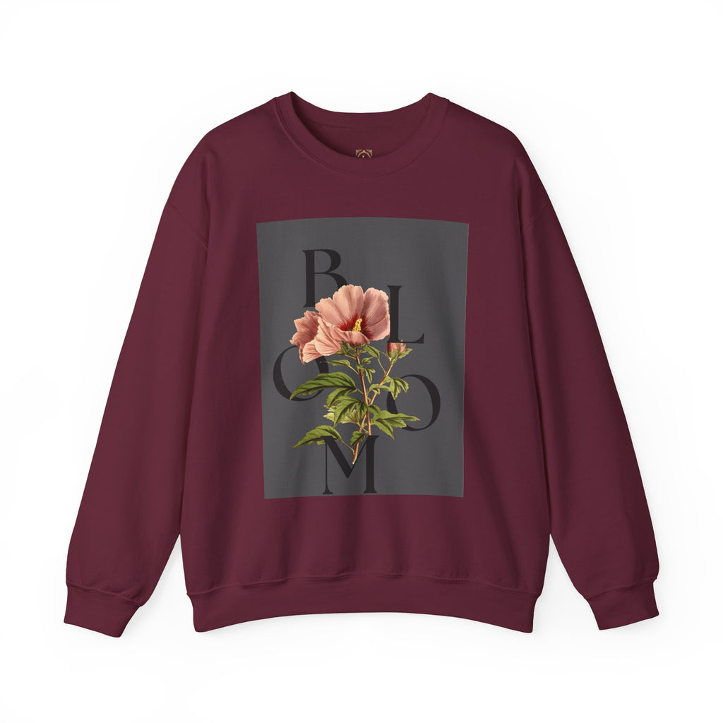 Floral Bloom Sweatshirt — Vintage Pink Flower Graphic Crewneck