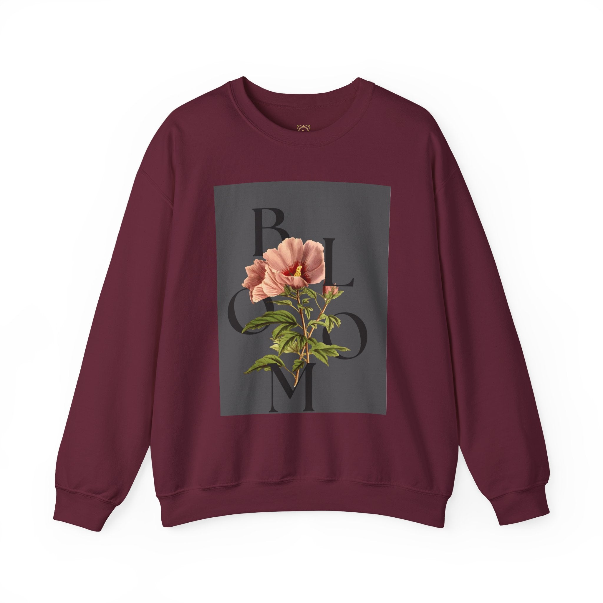 Floral Bloom Sweatshirt — Vintage Pink Flower Graphic Crewneck