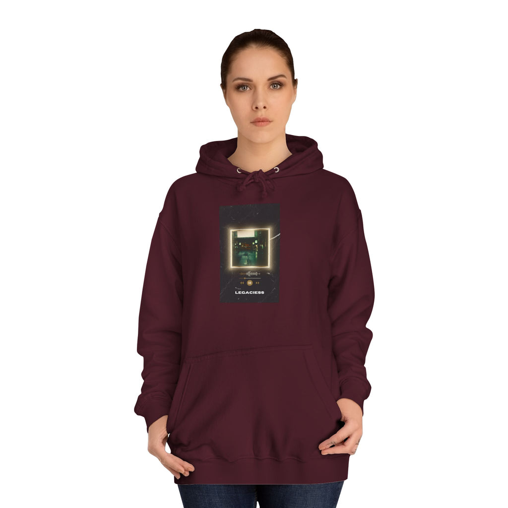 College Hoodie — Retro Neon Square Album Art Design