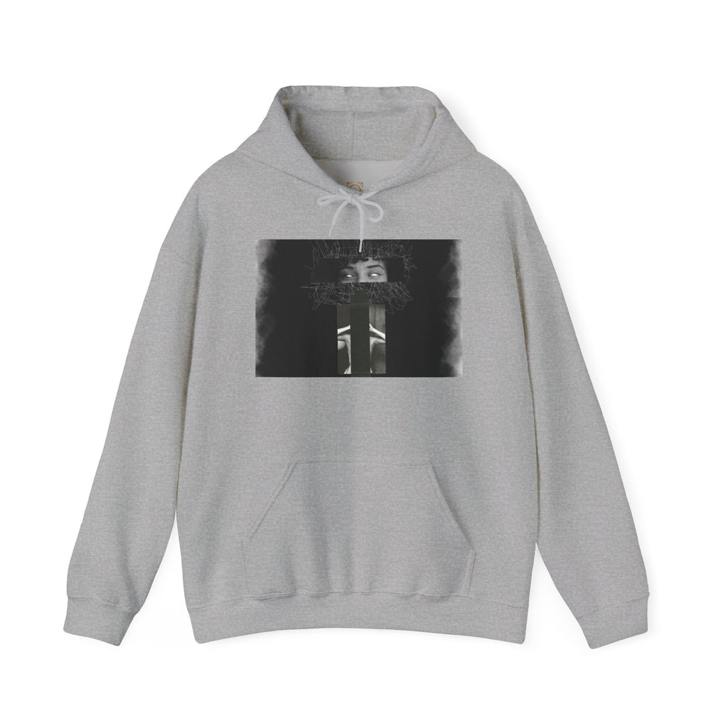 Mystic Window Hoodie — Gothic Portrait Smoke Graphic Hooded Sweatshirt
