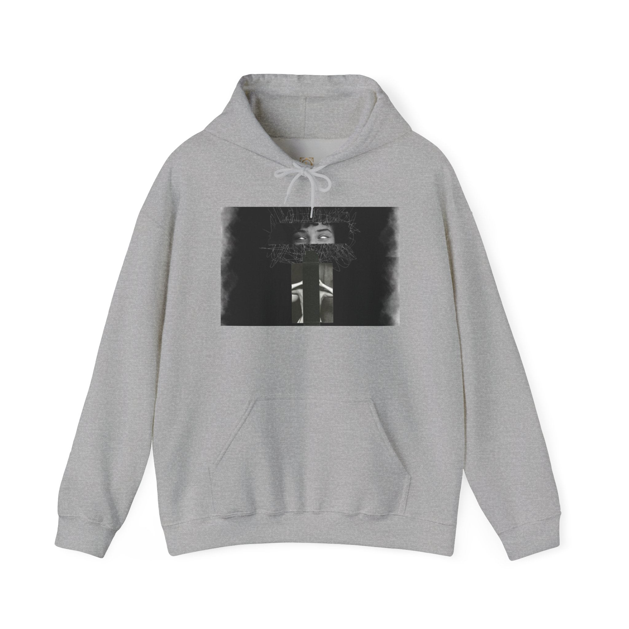Mystic Window Hoodie — Gothic Portrait Smoke Graphic Hooded Sweatshirt