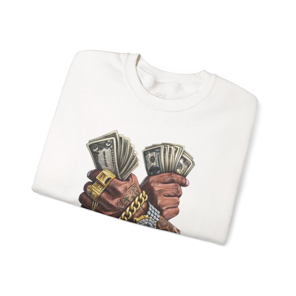 Crewneck Sweatshirt — 'Trust No One' Money Hands Graphic