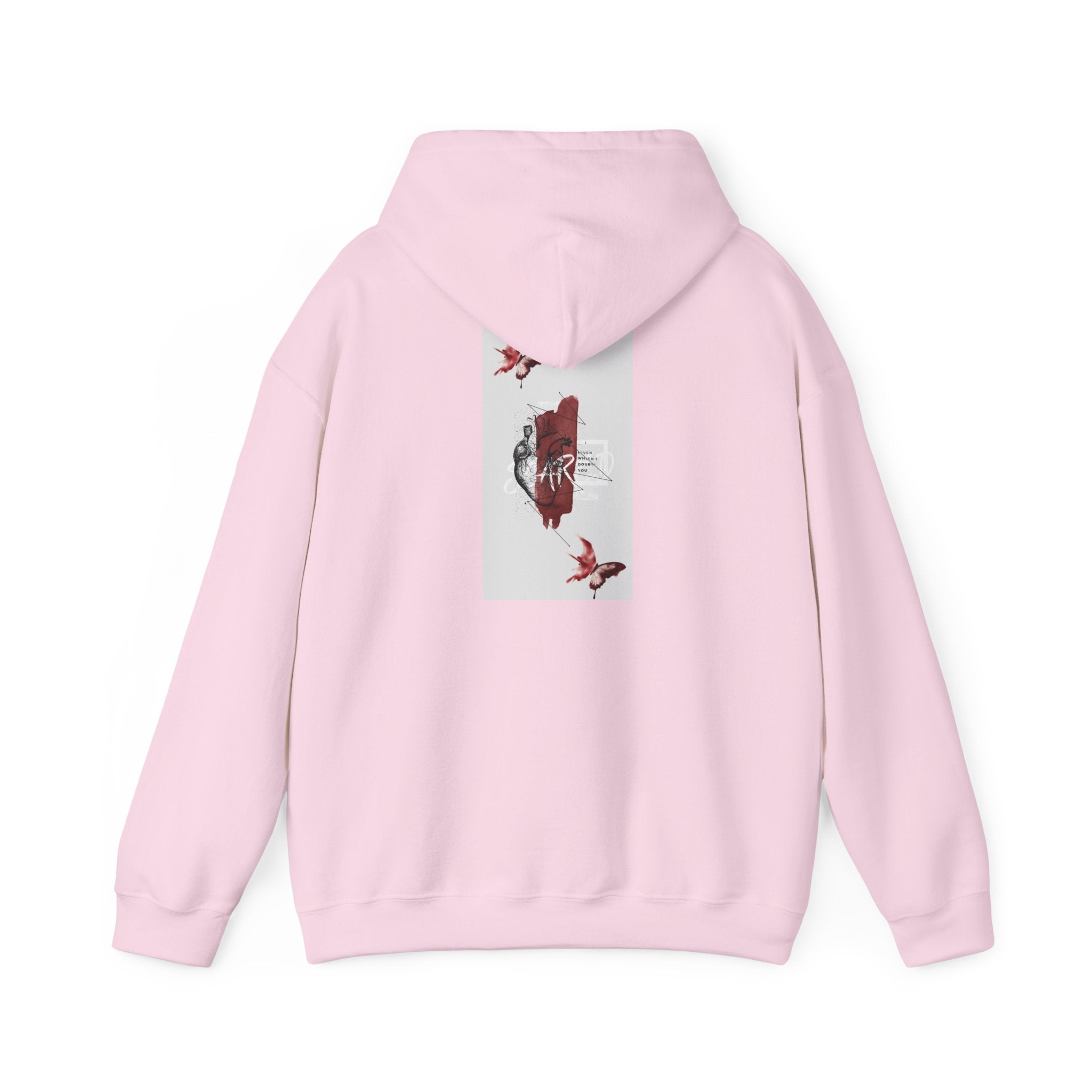 Hoodie — Romantic Red Rose & Butterflies Graphic Hoodie