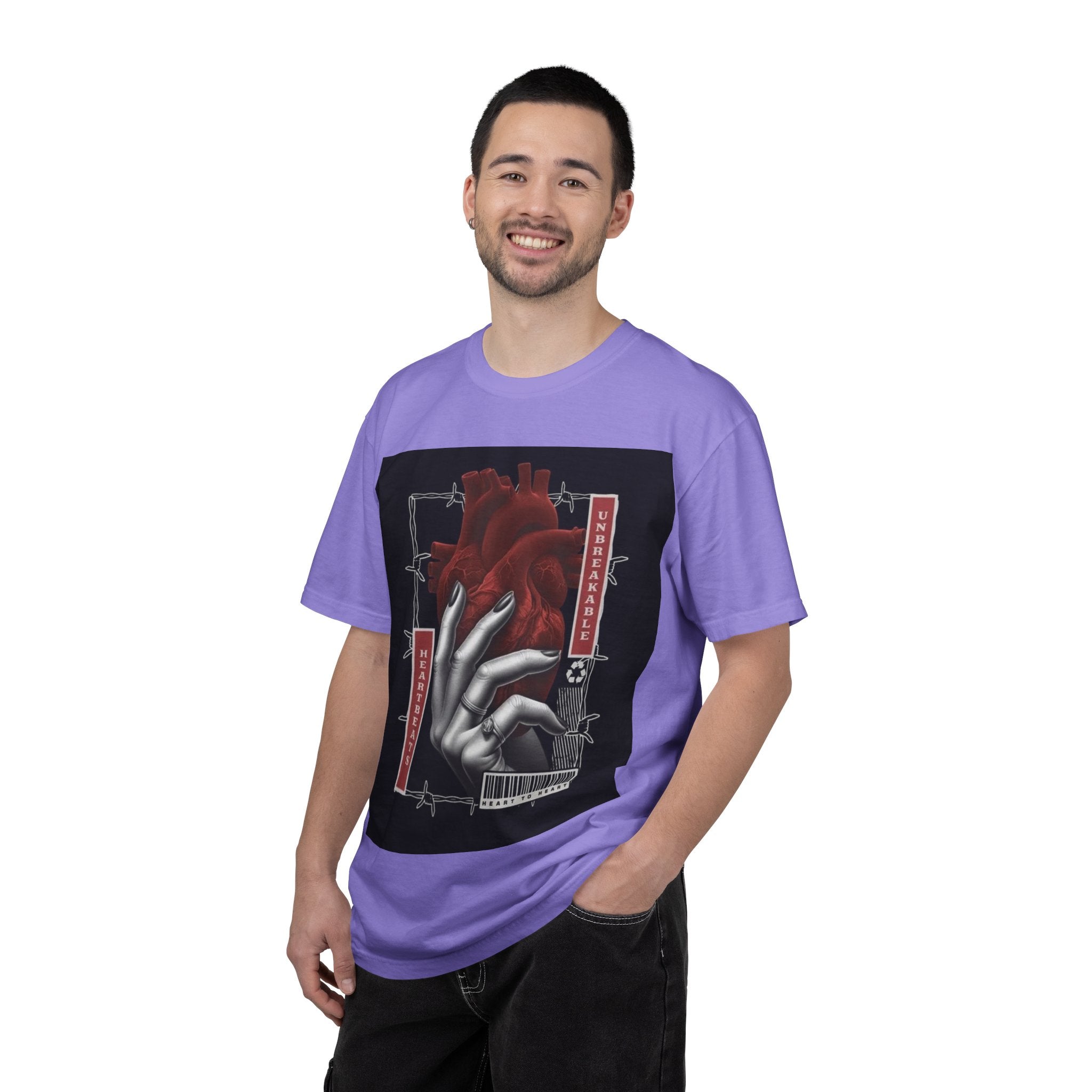 Graphic Heart & Hand T‑Shirt — 'Heartbeat' Gothic Streetwear Tee
