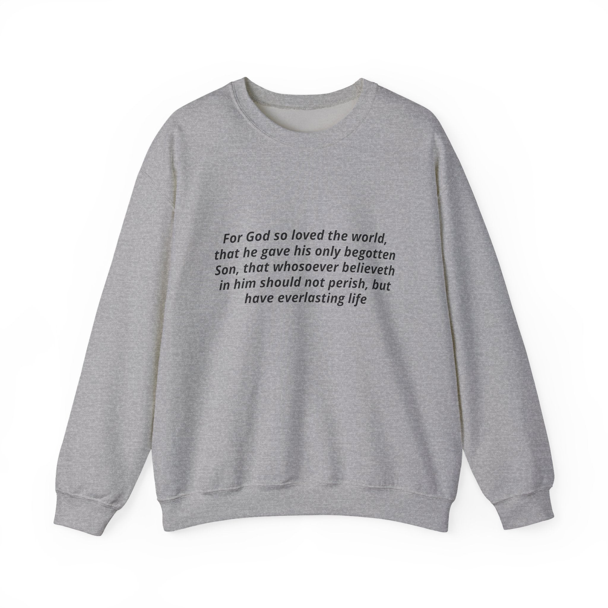 Christian Crewneck Sweatshirt – John 3:16 Scripture Design "Prophecy Child"