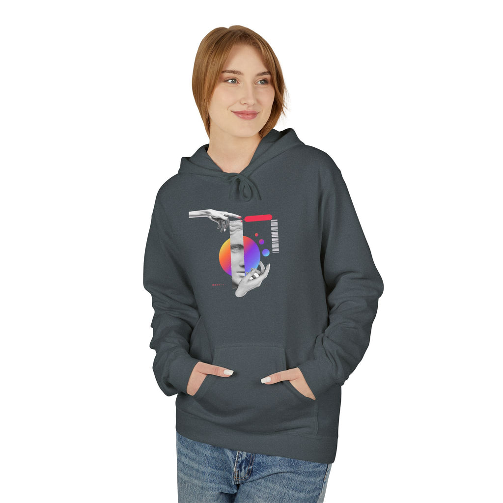 Hoodie — Abstract Hands & Gradient Orb Art Sweatshirt